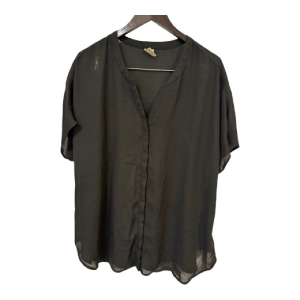 Faded Glory Black Sheer Blouse. size 2X.